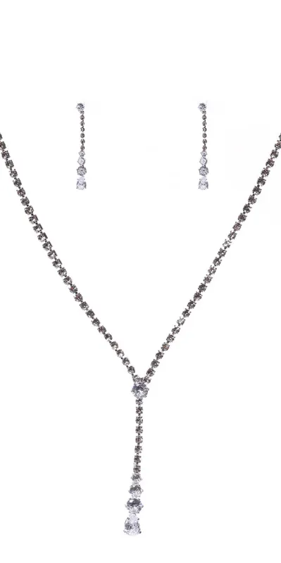 LONG CZ NECKLACE CLEAR STONES ( 22013 CZCLSV ) made by Oh My Jewelry