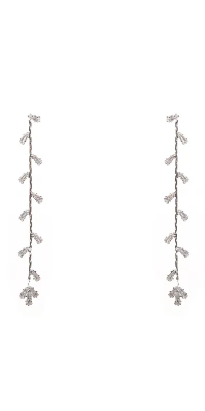 DANGLING CLEAR CZ STONES EARRINGS ( 11341 CZCLSV ) made by Oh My Jewelry