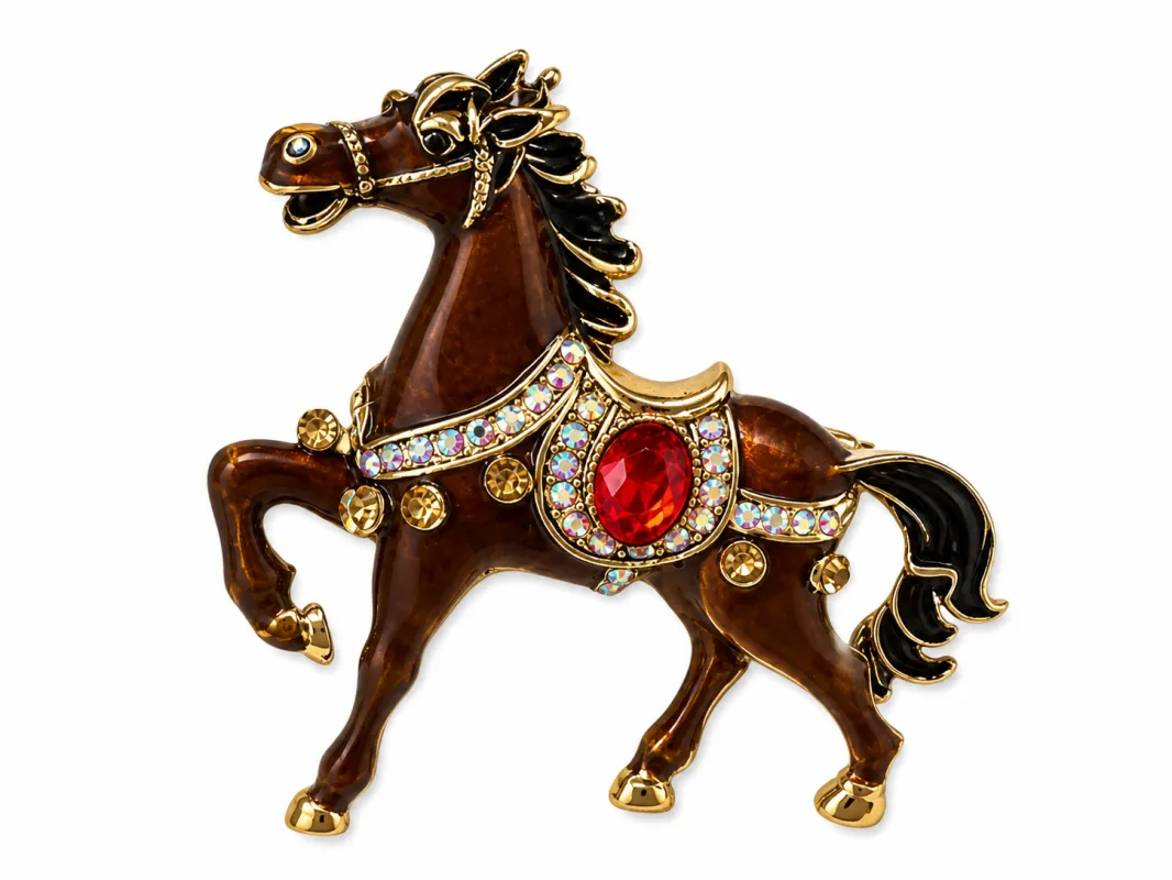 GOLD HORSE BROOCH ( 06792 ) made by Oh My Jewelry