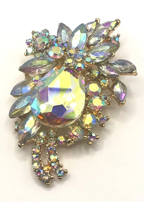 GOLD AB BROOCH RHINESTONES ( 06334 GDAB ) made by Oh My Jewelry