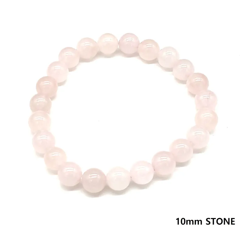 ROSE QUARTZ GEMSTONE STRETCH BRACELET ( 2503 10RQ ) made by Oh My Jewelry