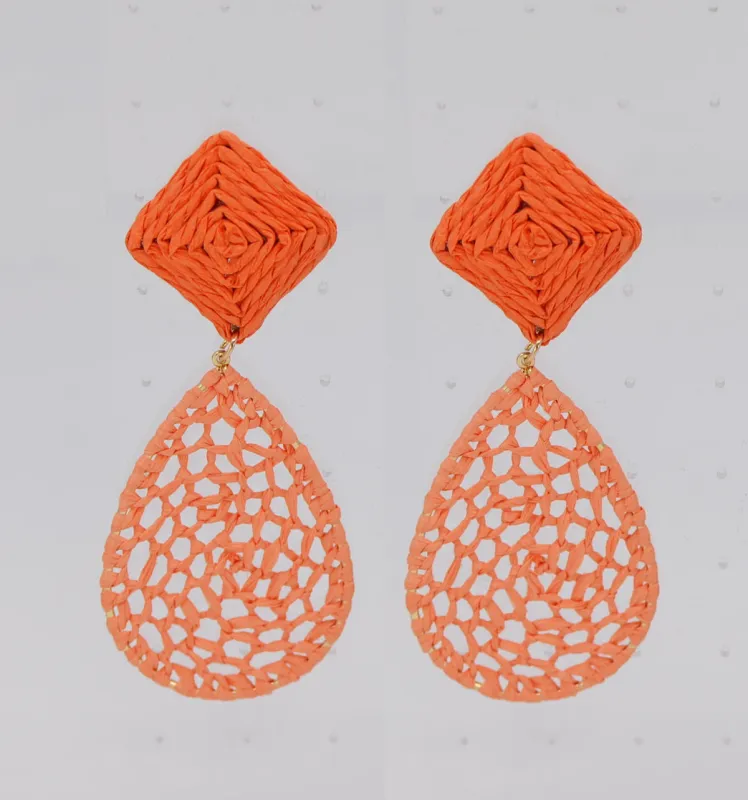 ORANGE EARRINGS ( 2610 ORG ) made by Fiesta