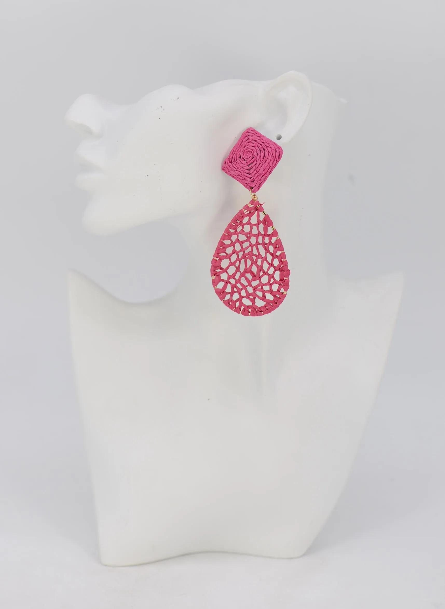 FUCHSIA EARRINGS ( 2610 FUS ) sold by Oh My Jewelry product image thumbnail 2