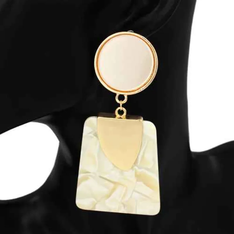 GEOMETRIC STATEMENT EARRINGS ( 1153 GDWT ) made by Oh My Jewelry
