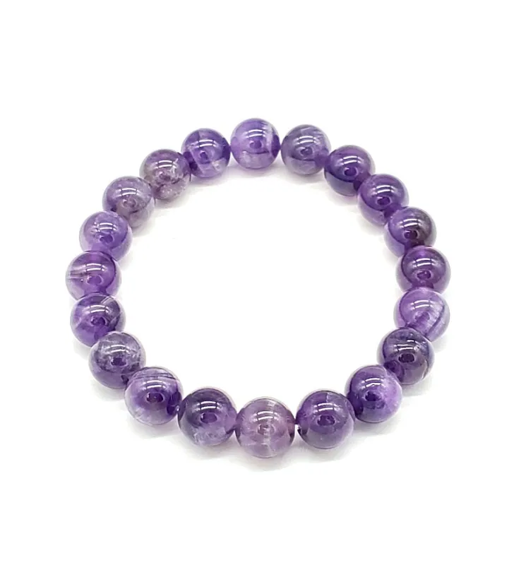 10MM PURPLE STONE BRACELET ( 2503LI ) made by Oh My Jewelry