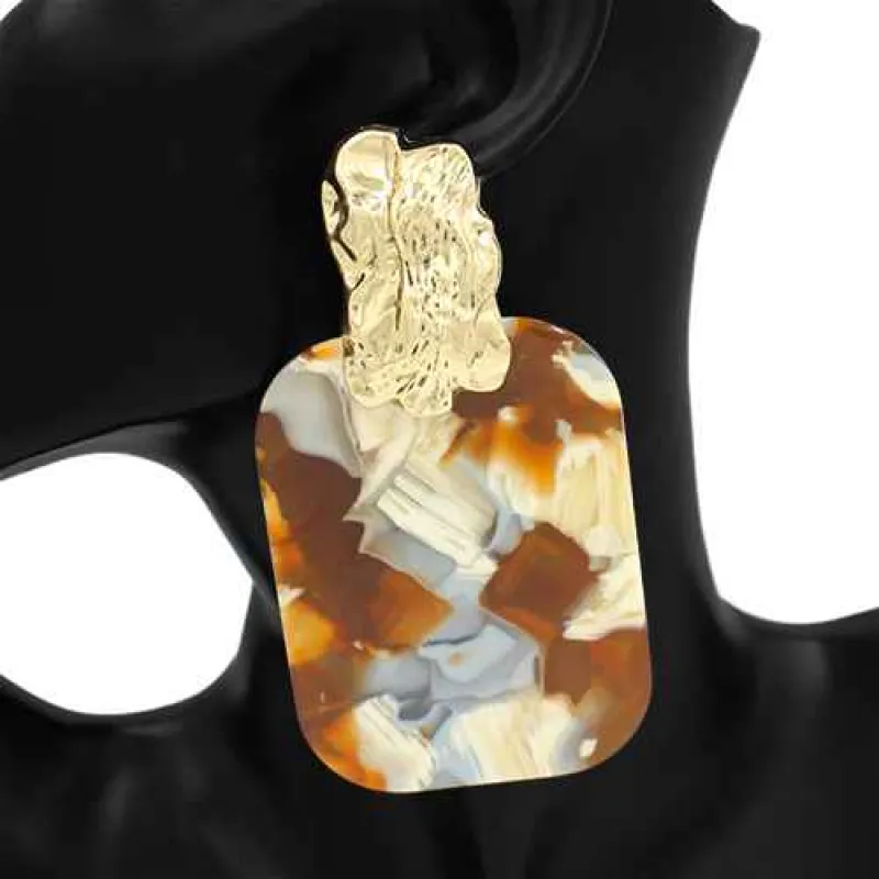 FASHION EARRINGS ANIMAL PRINT MULTICOLOR ( 2933 GDMLT1 ) made by Oh My Jewelry
