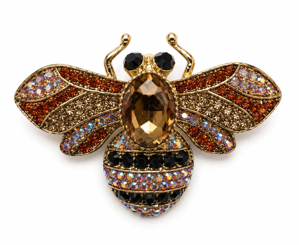 BROWN BEE BROOCH ( 06800 BN ) made by Oh My Jewelry