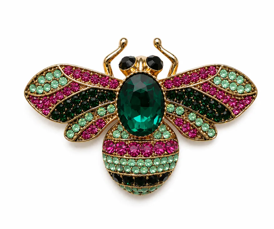 GREEN BEE BROOCH ( 06800 GN ) made by Oh My Jewelry