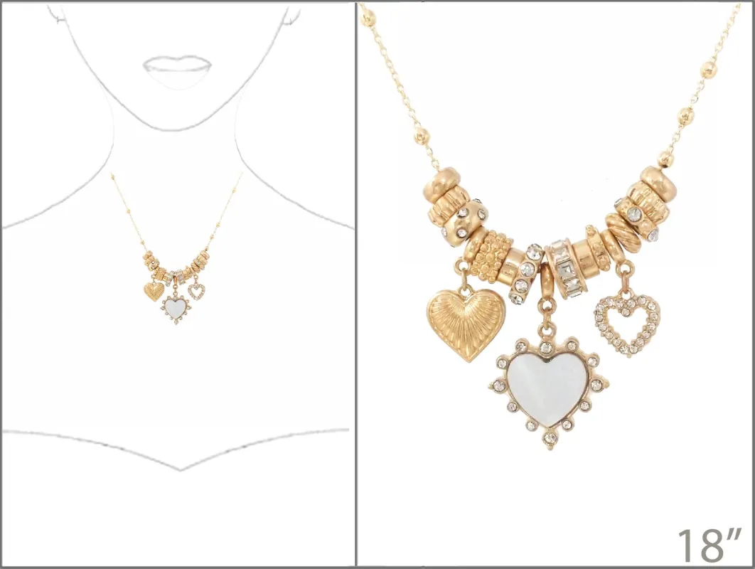 GOLD NECKLACE CHARM HEART ( 5522 GPL ) made by Oh My Jewelry