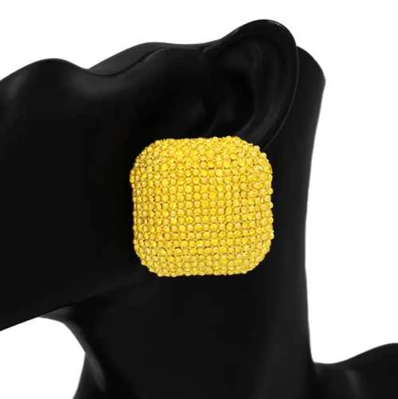 SQUARE EARRINGS ( 1216 YW ) made by Oh My Jewelry