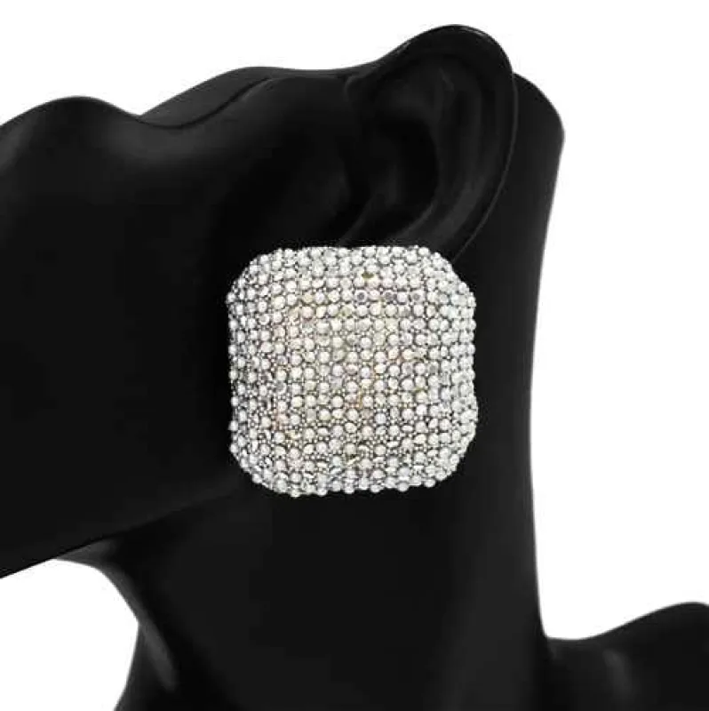 SQUARE EARRINGS ( 1216 SV ) made by Oh My Jewelry
