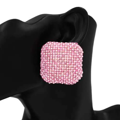 SQUARE EARRINGS ( 1216 PK ) sold by Oh My Jewelry