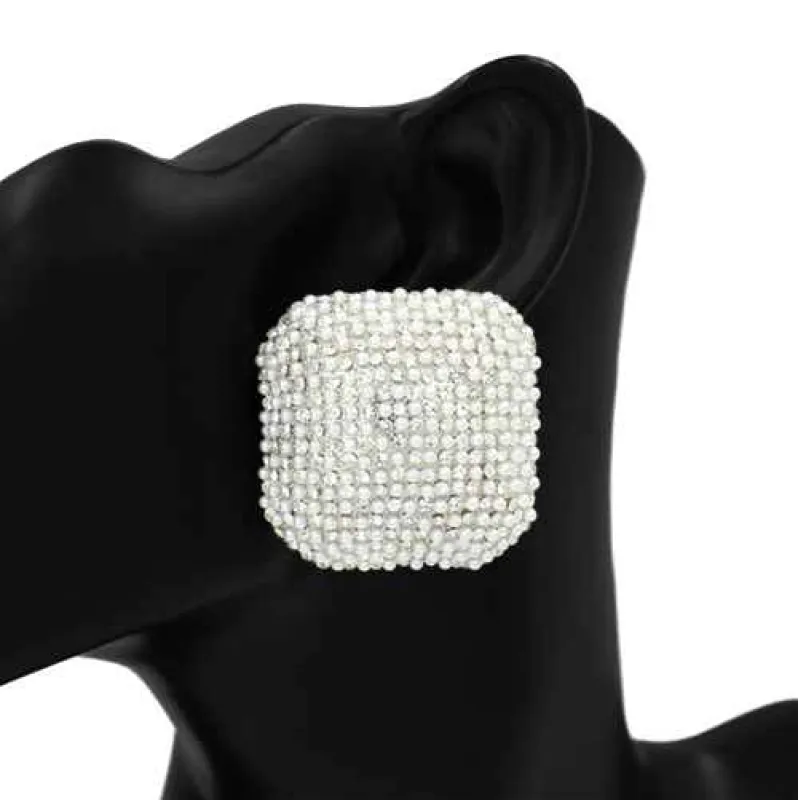 SQUARE EARRINGS ( 1216 GDCRM ) made by Oh My Jewelry