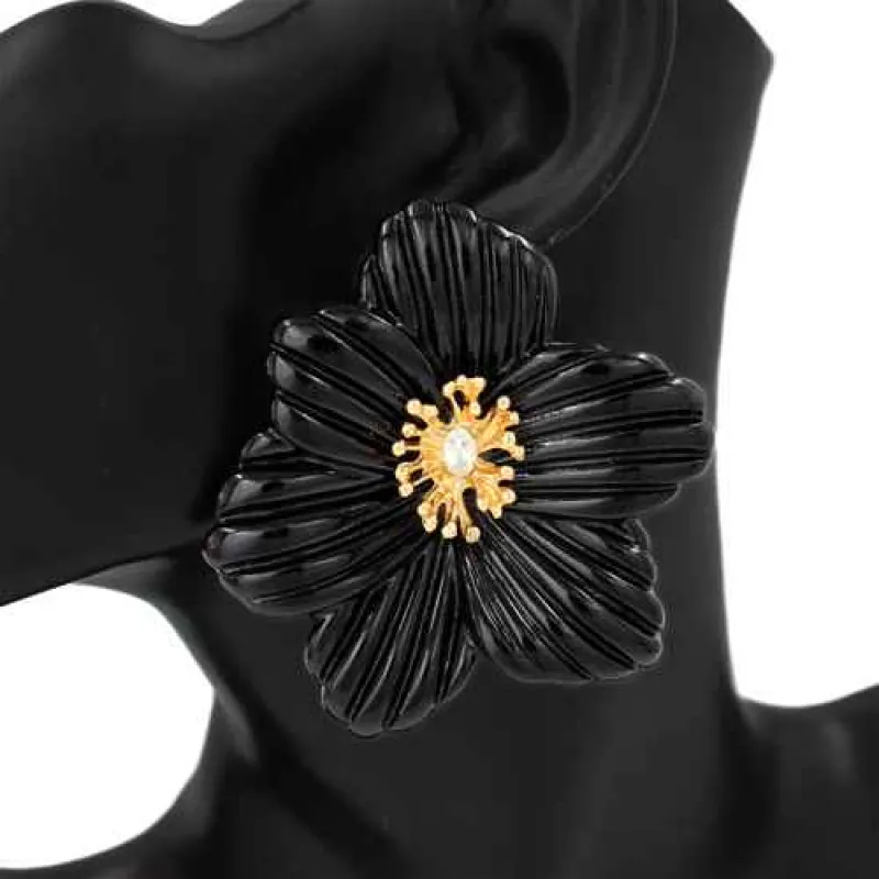 FLOWER EARRINGS ( 1131 GDBK ) made by Oh My Jewelry