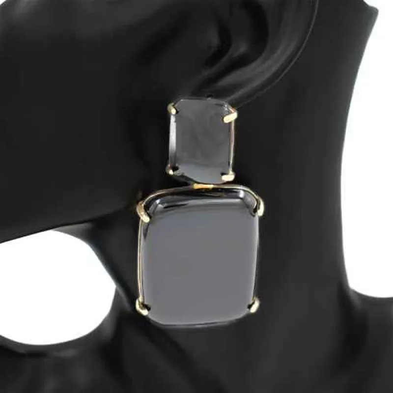 ACRYLIC EARRINGS ( 1117 BK ) made by Oh My Jewelry
