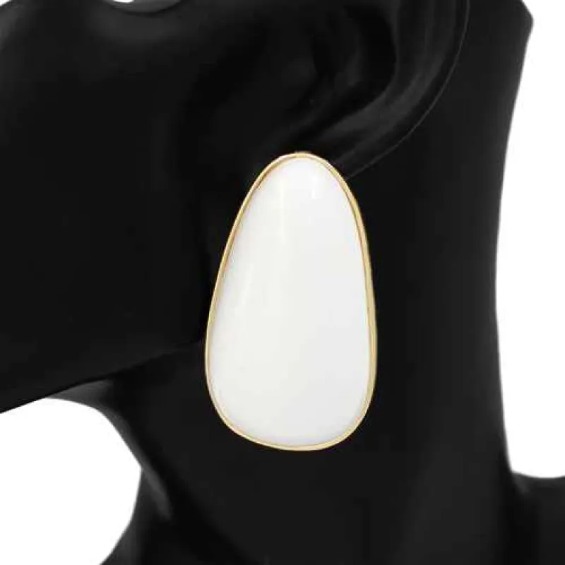 WHITE STONE EARRINGS ( 1110 WT ) made by Oh My Jewelry
