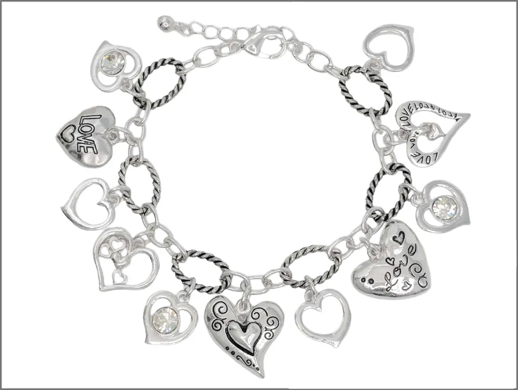 HEART CHARM BRACELET ( 04308 ASCR ) made by Oh My Jewelry