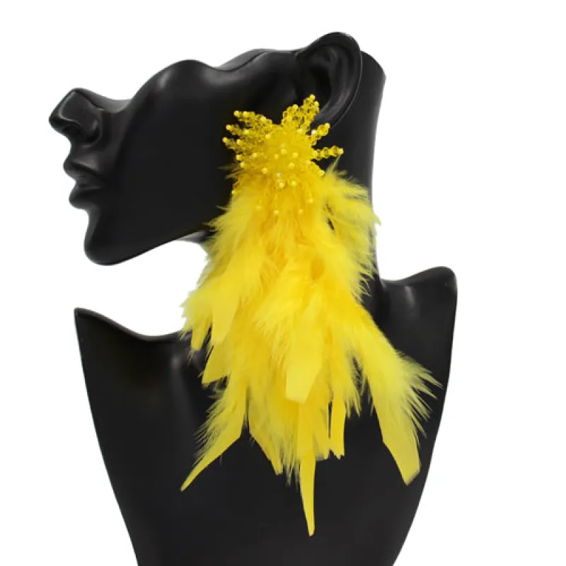 FEATHER EARRINGS ( 1214 YW ) made by Oh My Jewelry