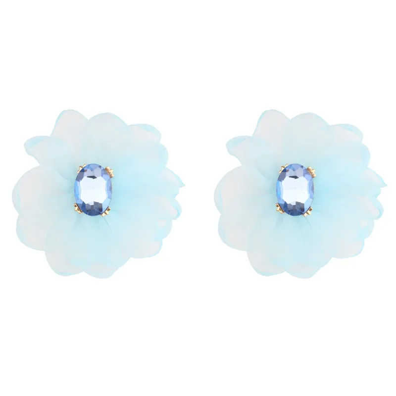 FABRIC EARRINGS ( 8232 BLU ) made by Oh My Jewelry