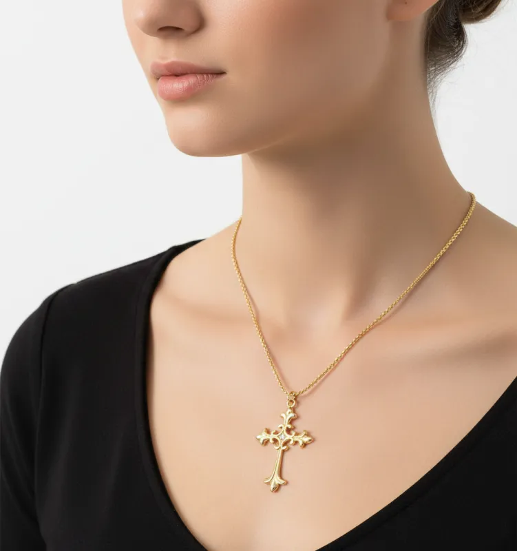 CROSS NECKLACE ( 8302 GCR ) made by Oh My Jewelry