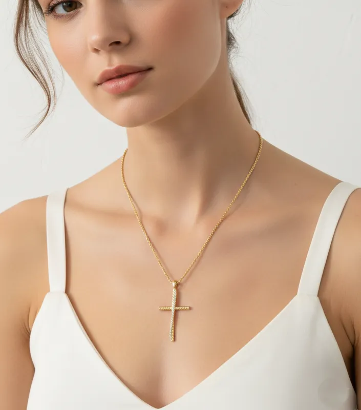 CROSS NECKLACE ( 8299 GCR ) made by Oh My Jewelry