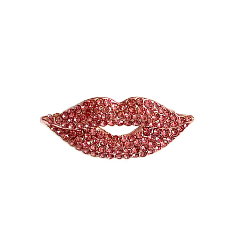 LIP BROOCH PINK ( 2198 PK ) made by Oh My Jewelry
