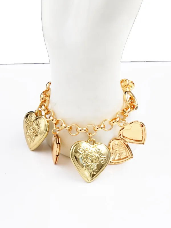 GOLD HEART BRACELET CHARMS ( 244412 G ) made by Oh My Jewelry