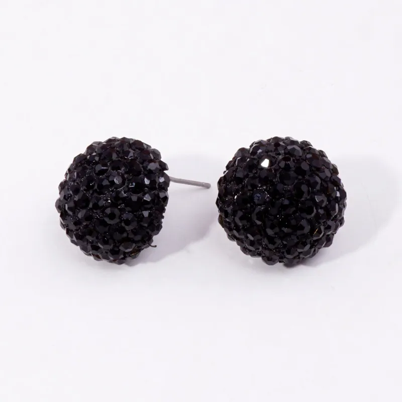 RHINESTONE EARRINGS ( 2109 JET ) made by Oh My Jewelry