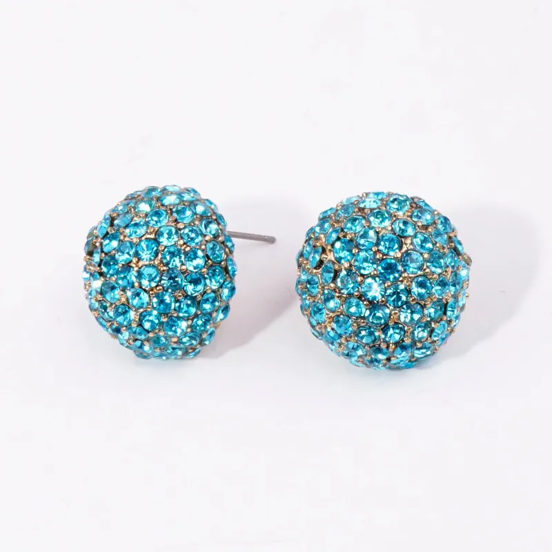 RHINESTONE EARRINGS ( 2109 AQ ) made by Oh My Jewelry