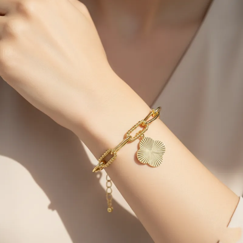 GOLD FASHION BRACELET ( 8048 G ) made by Oh My Jewelry