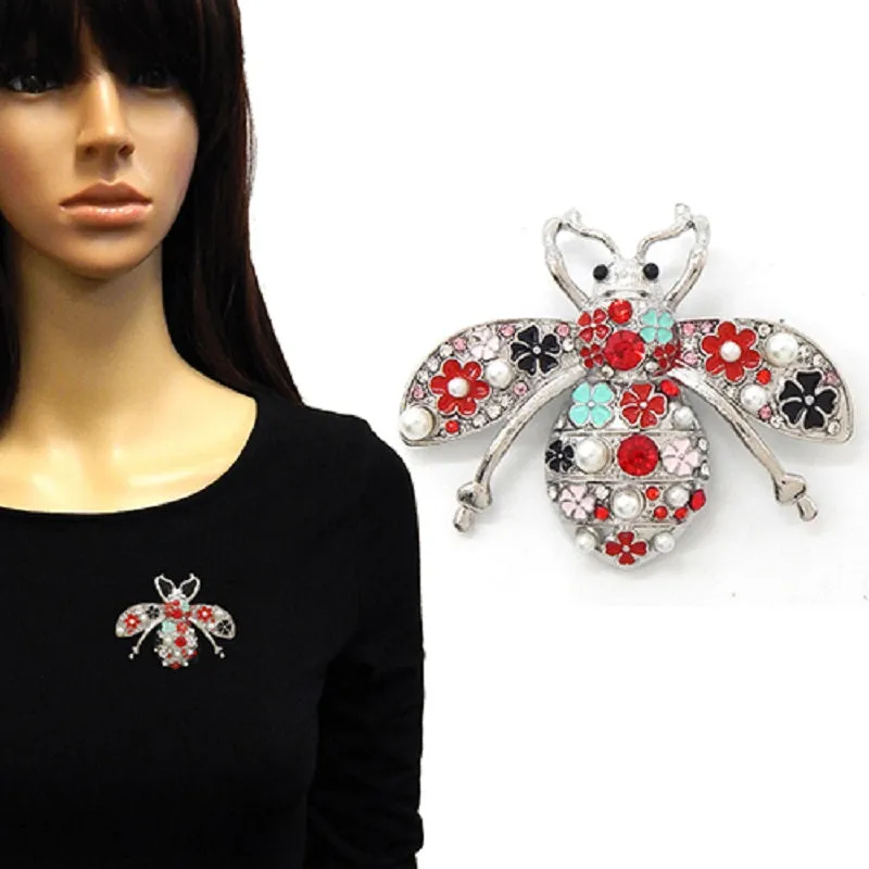 SILVER BEE BROOCH ( 2249 RDMLT ) made by Oh My Jewelry