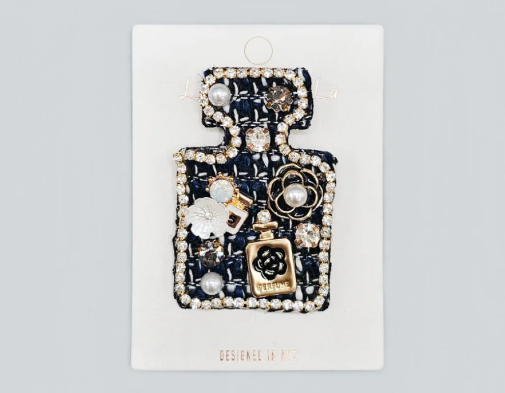 BLACK BROOCH PERFUME BOTTLE ( 1112 BK ) made by Oh My Jewelry