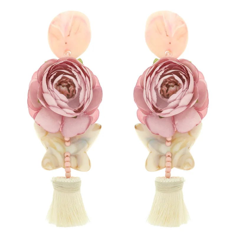 FASHION FLOWER EARRINGS ( 1675 PK ) made by Oh My Jewelry