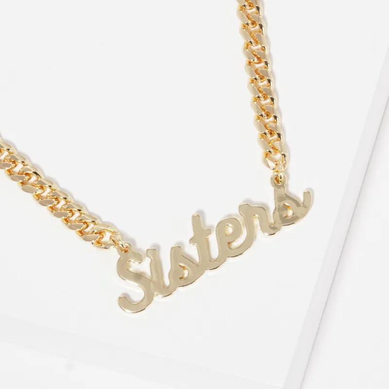 GOLD NECKLACE SISTERS ( 2538 G ) made by Oh My Jewelry