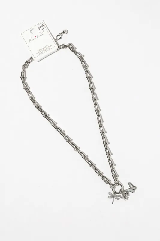 BUTTERFLY CHARM NECKLACE ( 8330 RWH ) made by Oh My Jewelry