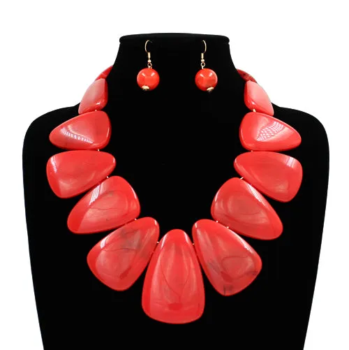 RED STONE NECKLACE SET ( 2298 RED ) sold by Oh My Jewelry