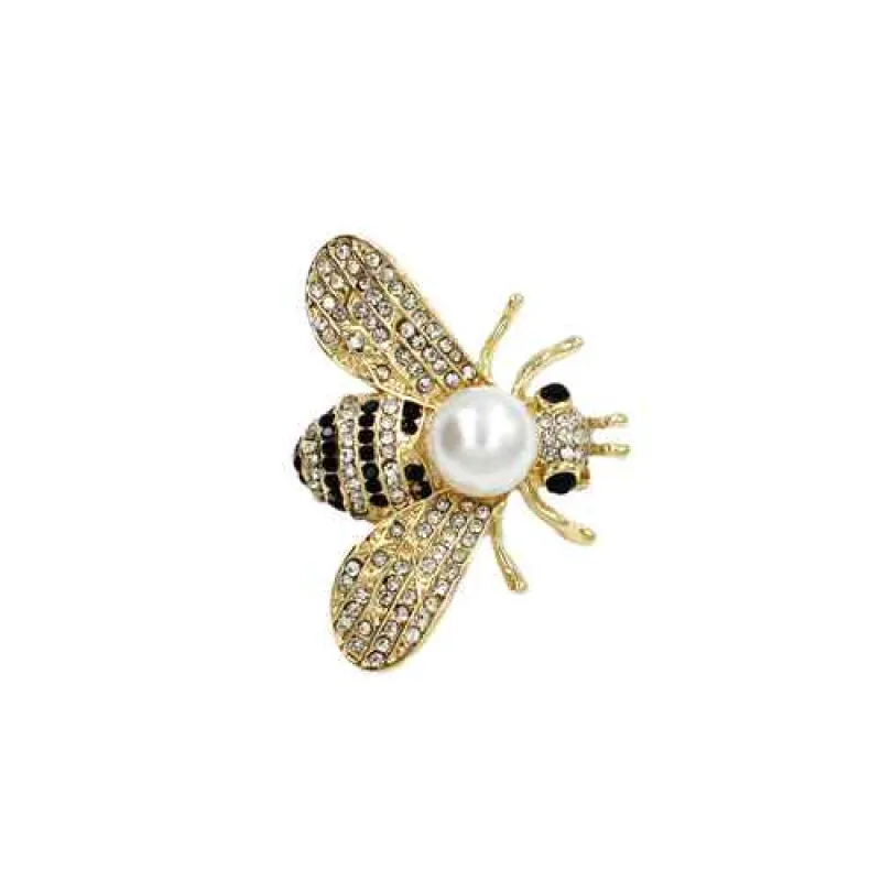 BEE BROOCH ( 2211 GDCLR ) made by Oh My Jewelry