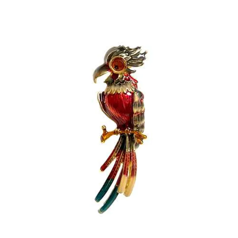 BIRD BROOCH ( 2191 GDRED ) made by Oh My Jewelry