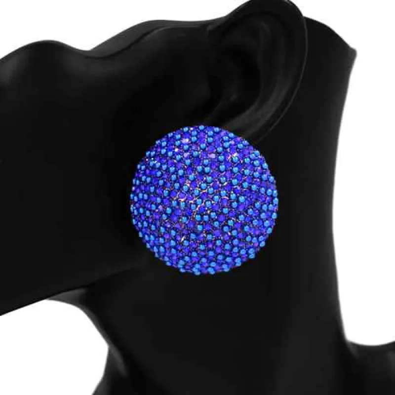 BLUE ROUND EARRINGS ( 2917 SAP ) made by Oh My Jewelry