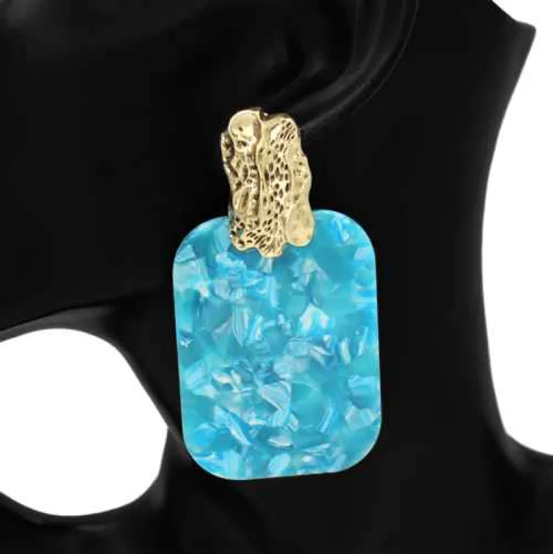 LARGE ACETATE EARRINGS ( 1217 GDAQ ) made by Oh My Jewelry