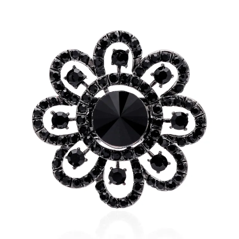 CRYSTAL STRETCH RING ( 1359 JET ) made by Oh My Jewelry