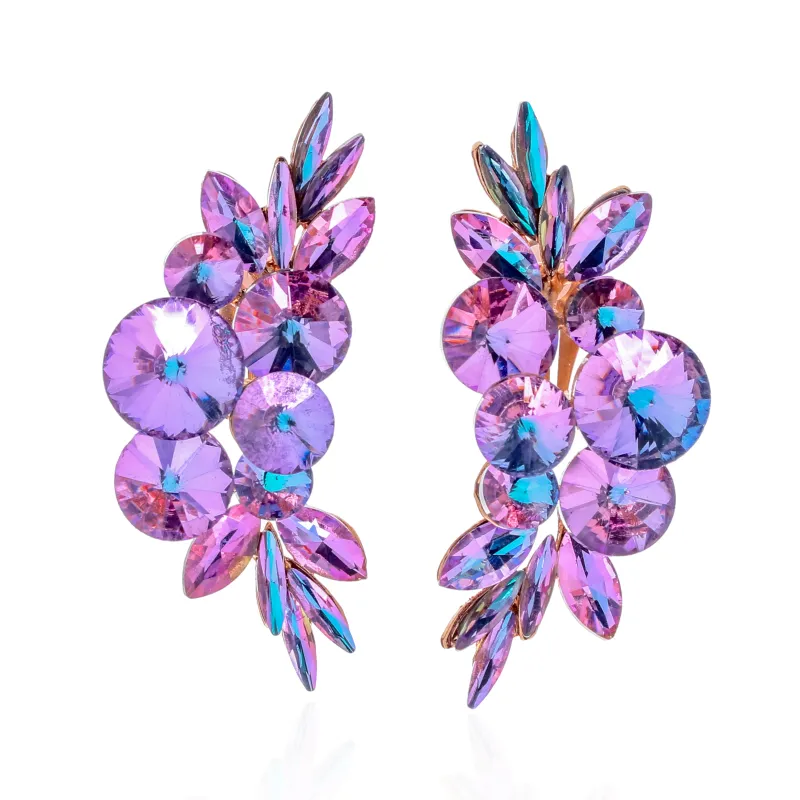 CRYSTAL CLIP ON EARRINGS ( 2666 VL ) made by Oh My Jewelry