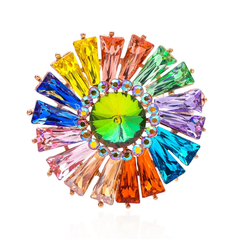 GOLD LIGHT MULTICOLOR BROOCH ( 1609 LM ) made by Oh My Jewelry