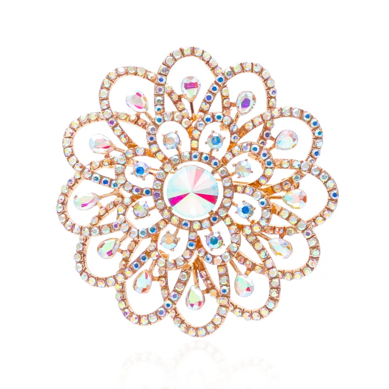 LARGE FLOWER BROOCH ( 1643 GAB ) made by Oh My Jewelry