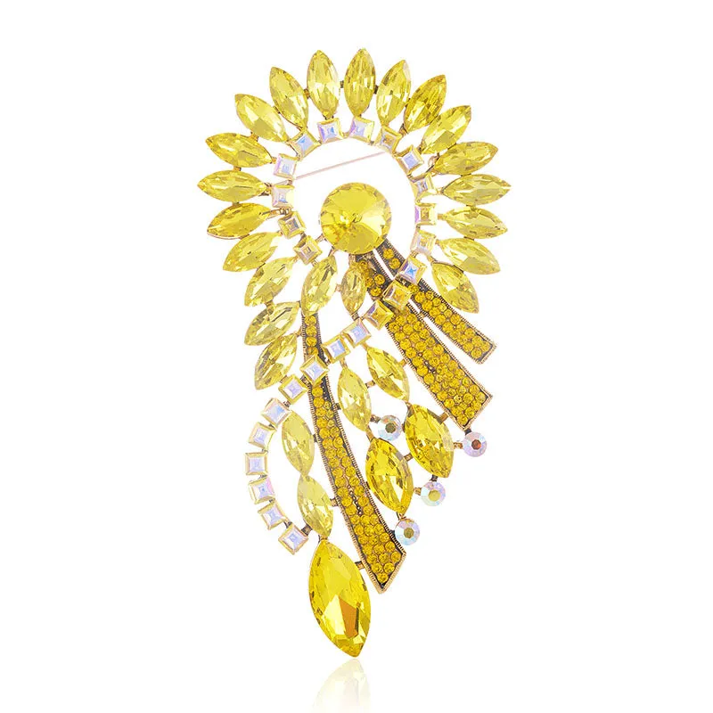 YELLOW EXTRA LARGE BROOCH ( 1517 YLW ) made by Oh My Jewelry