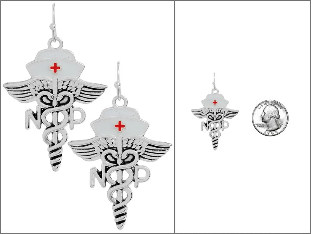 SILVER MEDICAL NURSE EARRINGS ( 4140 ASMX ) made by Oh My Jewelry