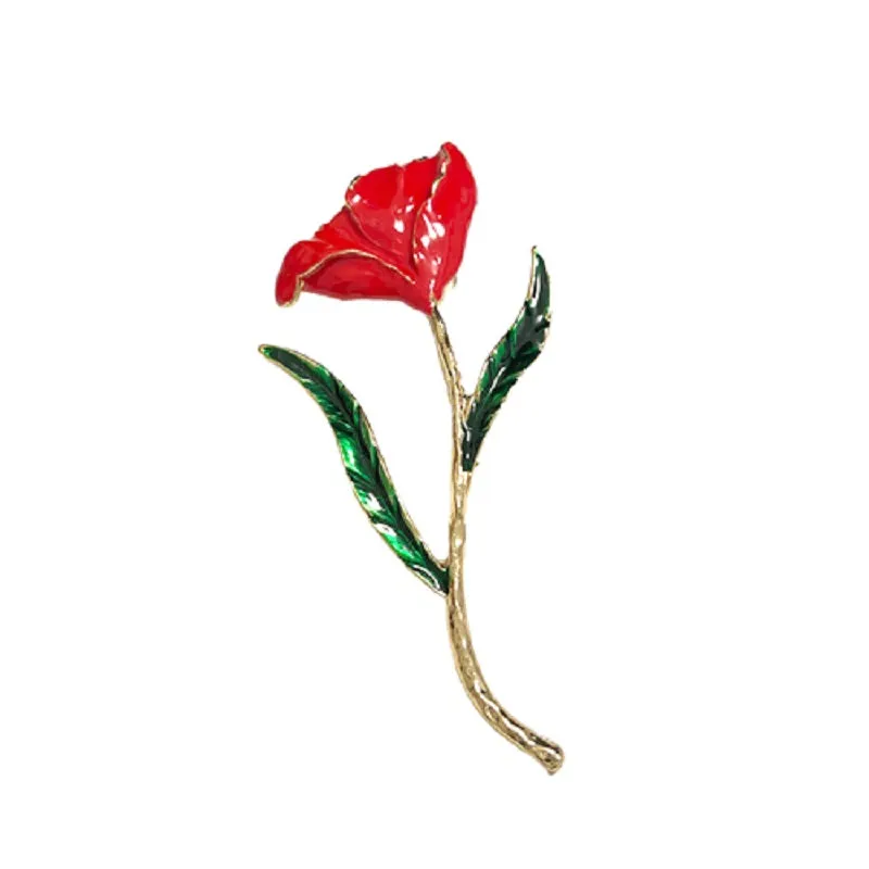 4.5" RED FLOWER BROOCH ( 2220 GDRED ) made by Oh My Jewelry