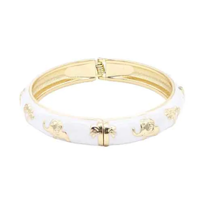 WHITE BANGLE ELEPHANT ( 5487 GDWH ) made by Oh My Jewelry