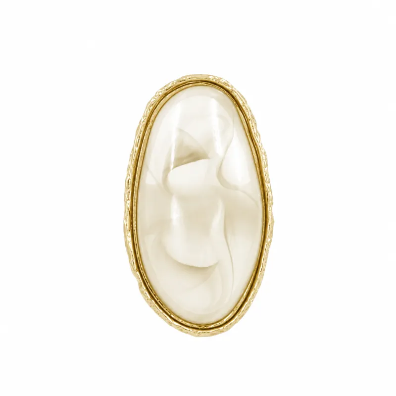 FAUX FASHION STONE RING  (KR2186 GDWT) made by Oh My Jewelry
