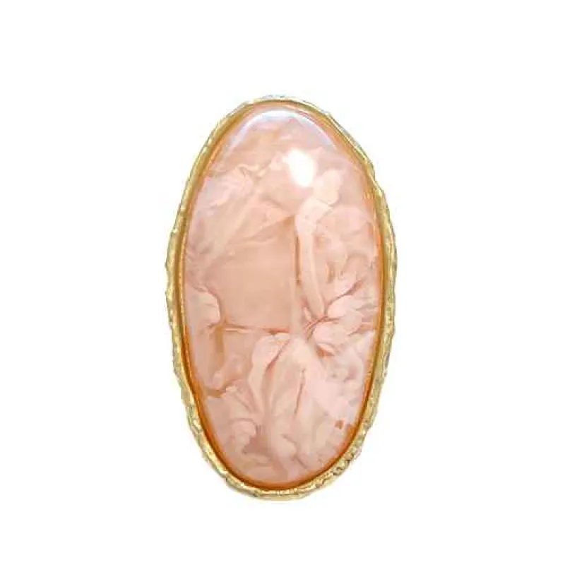 FAUX FASHION STONE RING  (KR2186 GDLPK) made by Oh My Jewelry